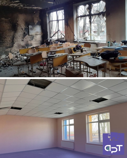 Як відбудовують зруйнований Плосківський ліцей у Великодимерській громаді