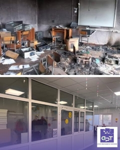 У Великодимерській громаді замість зруйнованого росіянами ліцею працює тимчасовий освітній простір
