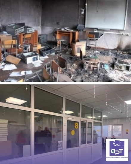 У Великодимерській громаді замість зруйнованого росіянами ліцею працює тимчасовий освітній простір